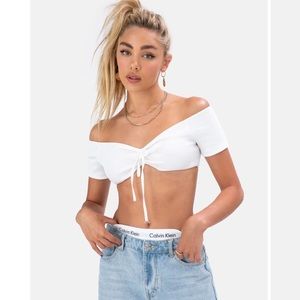 XS White Adika crop top